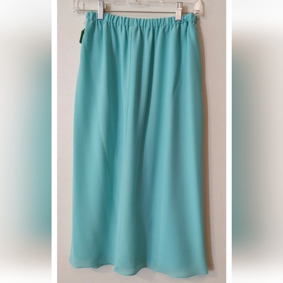 Vintage Wrap Front Skirt Teal Blue Green Size 10 NWT Flowy New W/Tags Old Stock - Picture 8 of 9